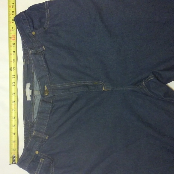 Woman Within Cotton Denim Blue Jeans with Elastic Waistband Inserts 22W - Picture 2 of 8